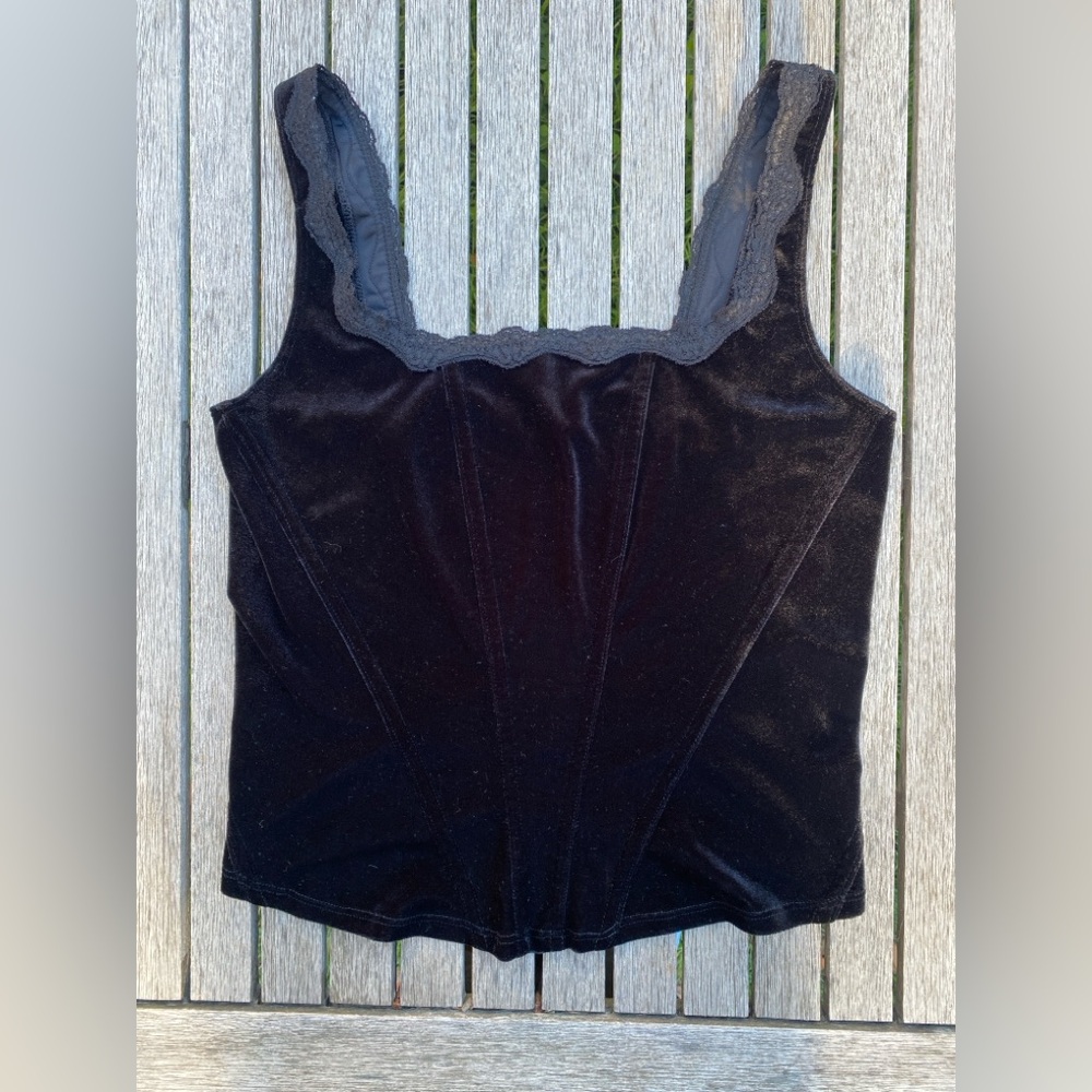 Le Chateau Black Velvet Tank Top